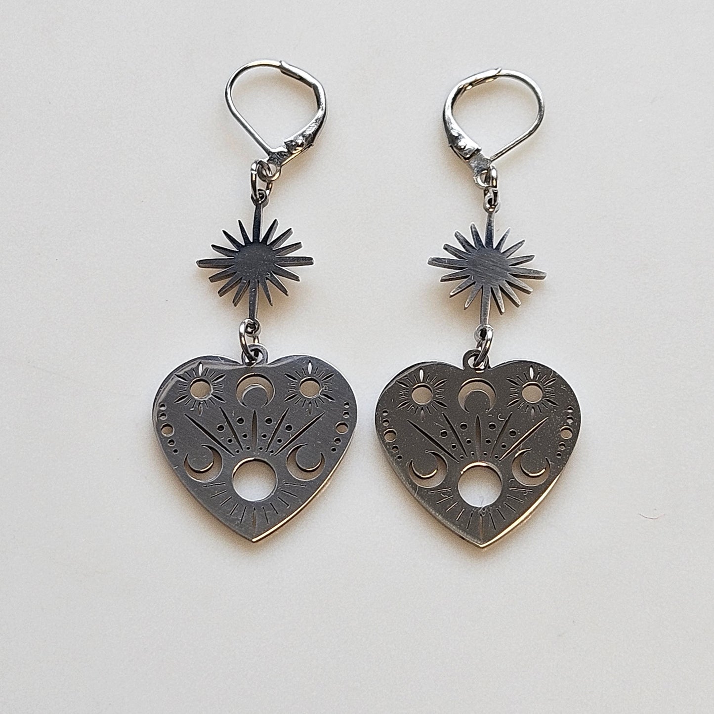 Boucles d'Oreilles Célestes Argentées