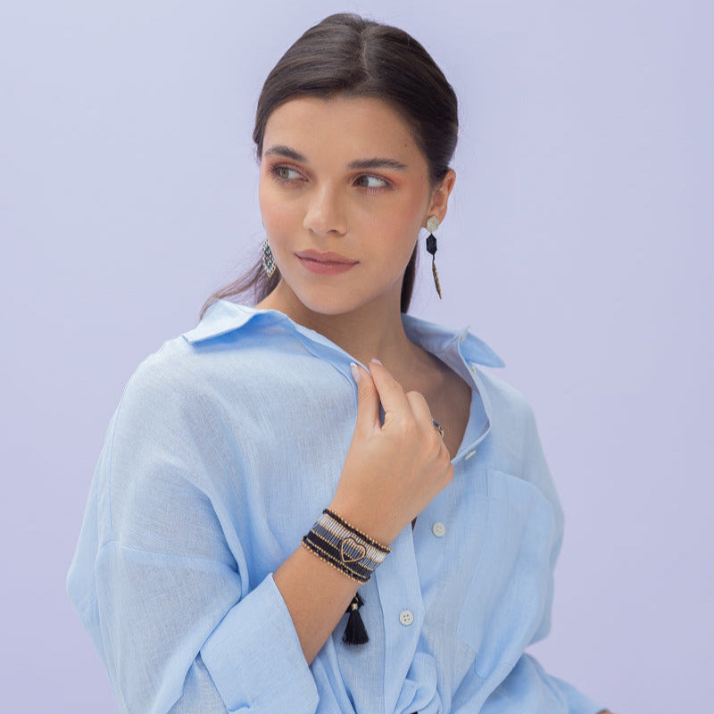 Bracelet Cœur Mystique Tissé Ajustable