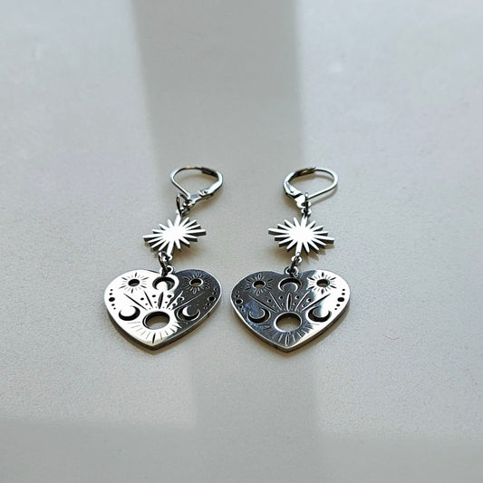 Boucles d'Oreilles Célestes Argentées