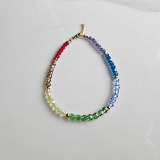 Chaîne de Cheville Chakras en Cristal
