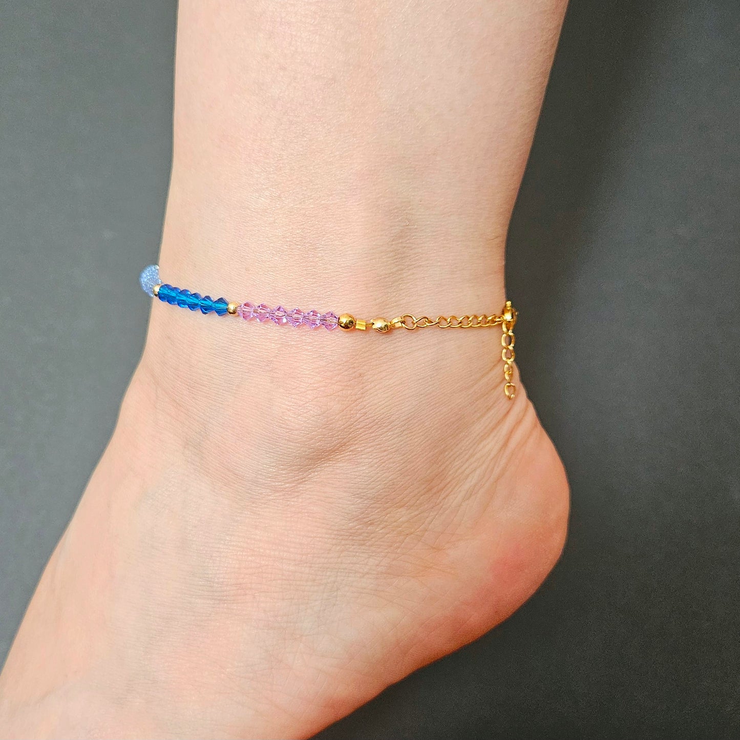 Chaîne de Cheville Chakras en Cristal