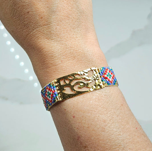 Bracelet "Mosaïque Bohème" Miyuki - Pièce Unique