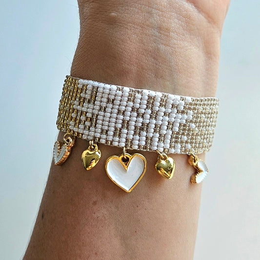 Bracelet Cœurs, ajustable - Pièce unique