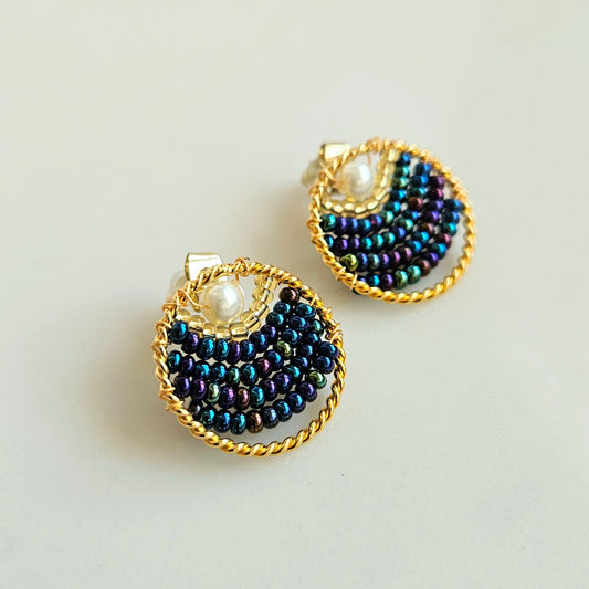 Boucles d'Oreilles Éclat Indigo - Pièce unique