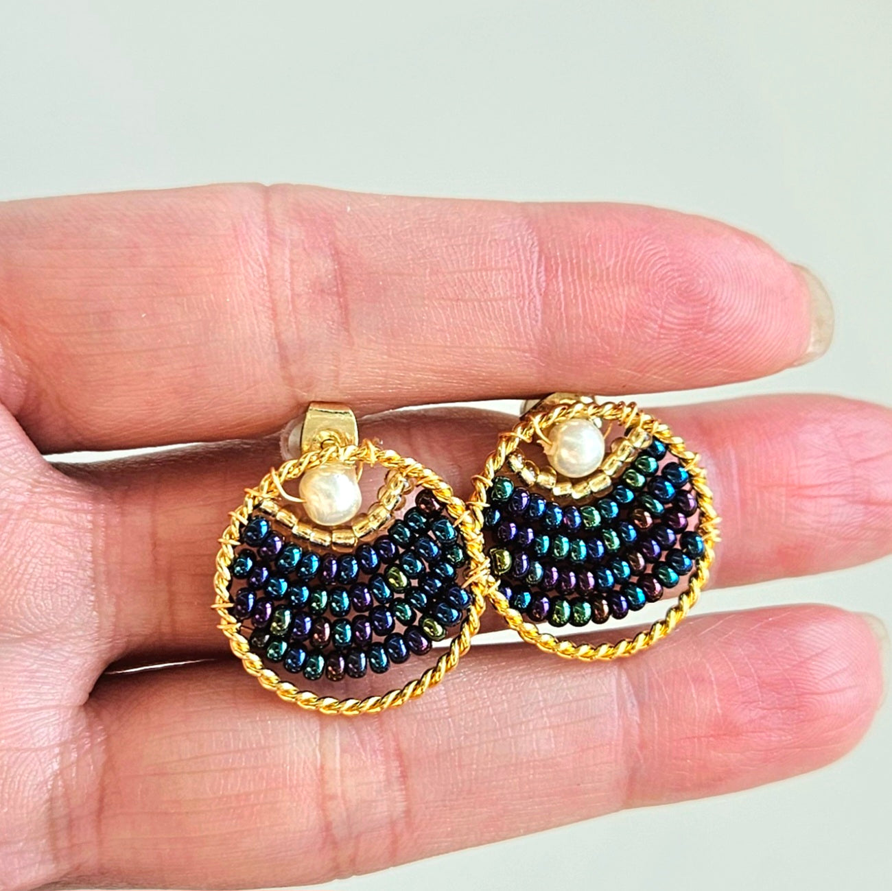 Boucles d'Oreilles Éclat Indigo - Pièce unique