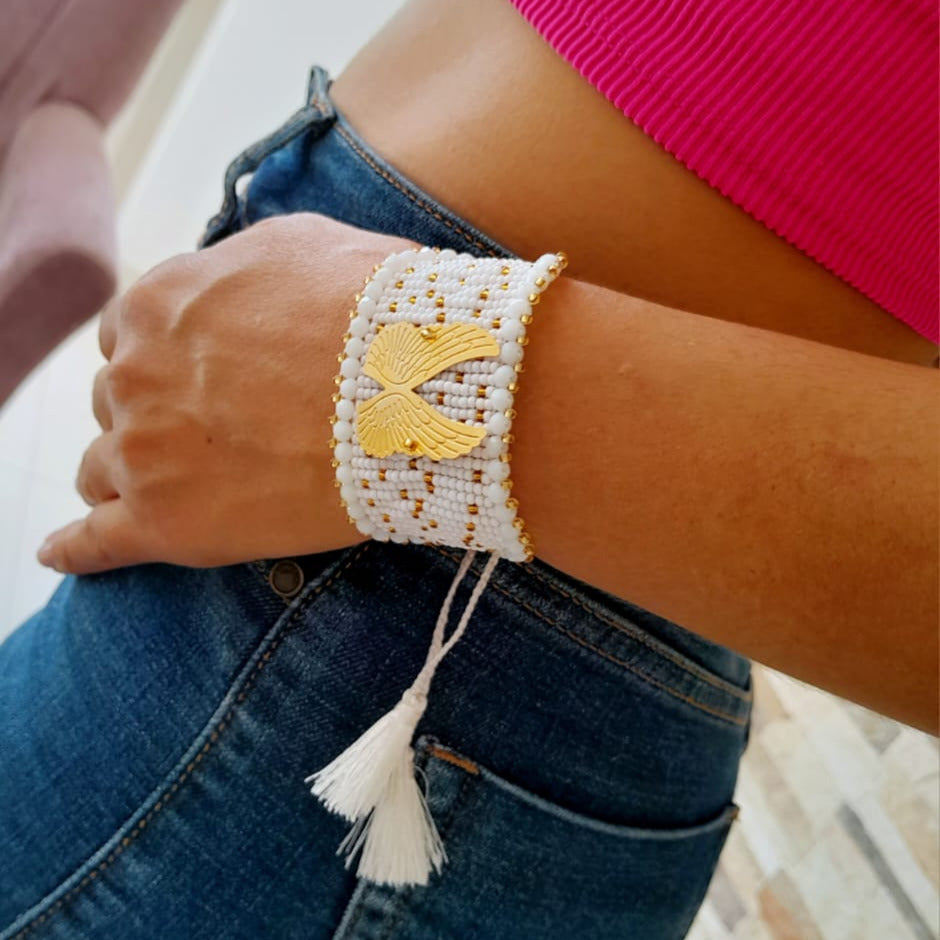 Bracelet "Ailes Protectrices" Ajustable - Pièces uniques