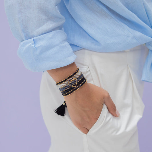 Bracelet Cœur Mystique Tissé Ajustable