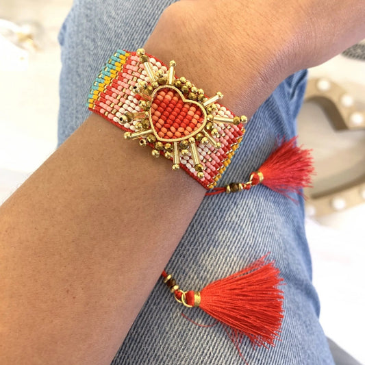 Bracelet Cœur Rayonnant Ajustable