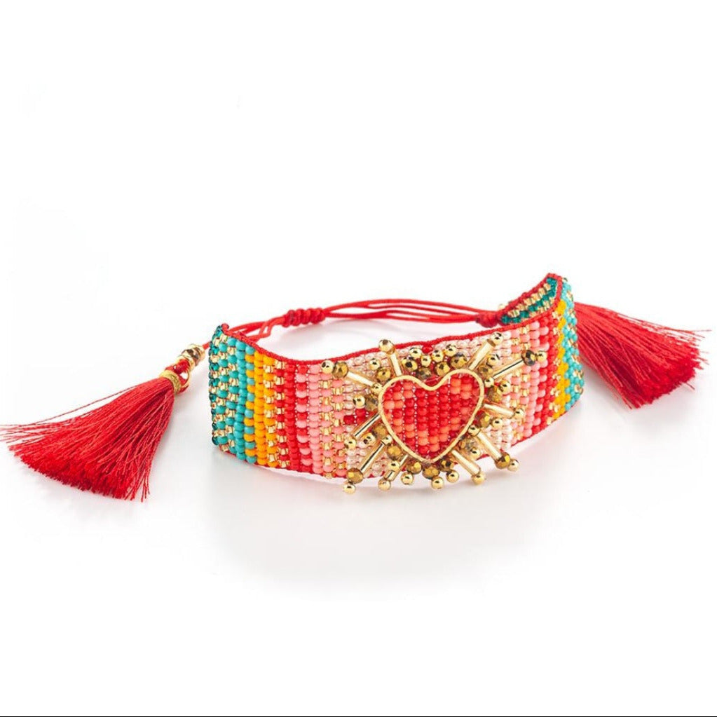 Bracelet Cœur Rayonnant Ajustable